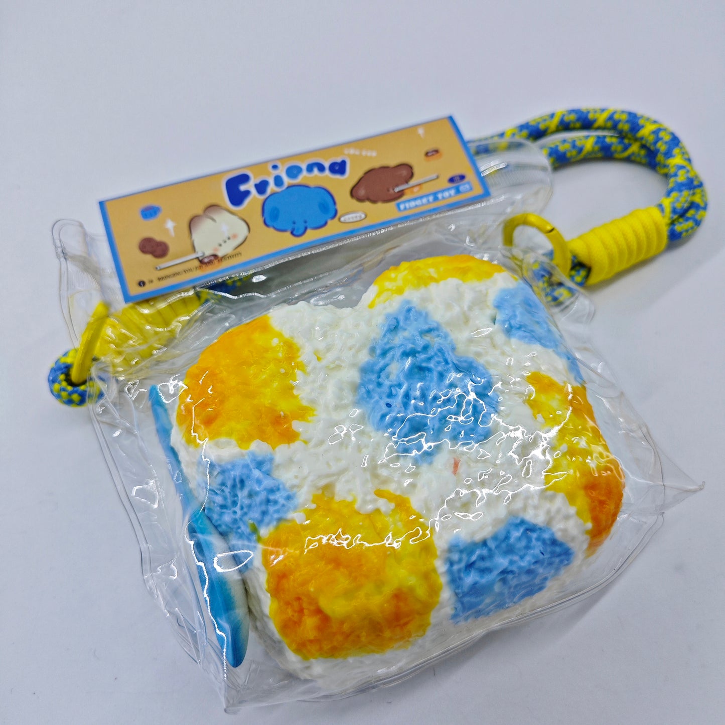 #F0010 yellow-and-blue butt-shaped toast
